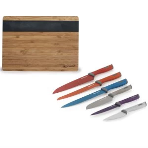 Image of Progress 7 Piece Knife and Bamboo Chopping Board Set