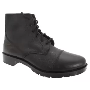 Image of Grafters Mens Grain Leather 6 Eye Cadet Boots (4 UK) (Black)