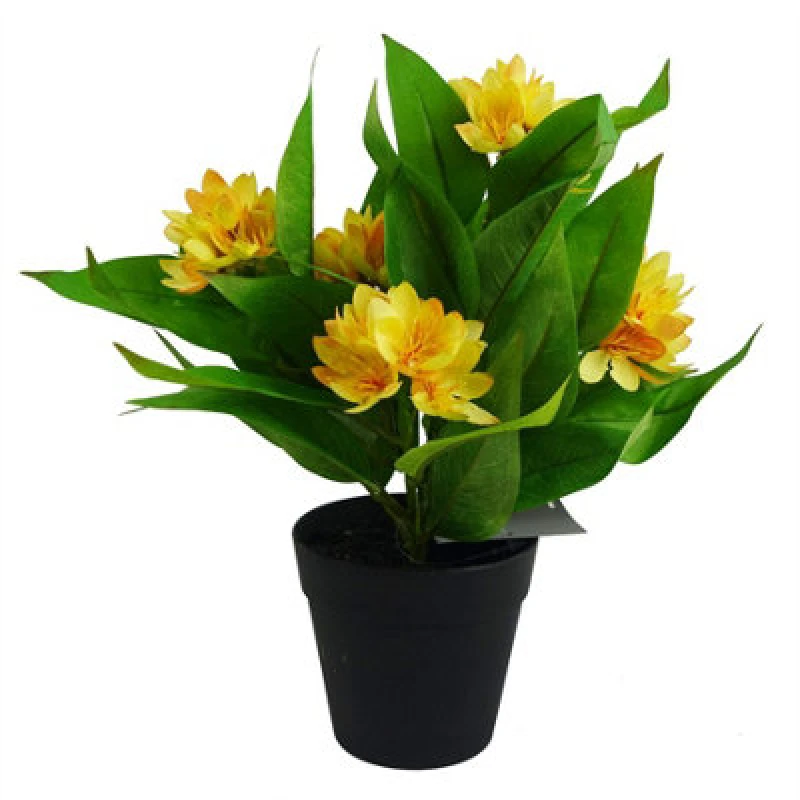 Image of Leaf 18Cm Artificial Freesia Plant Yellow Flowering