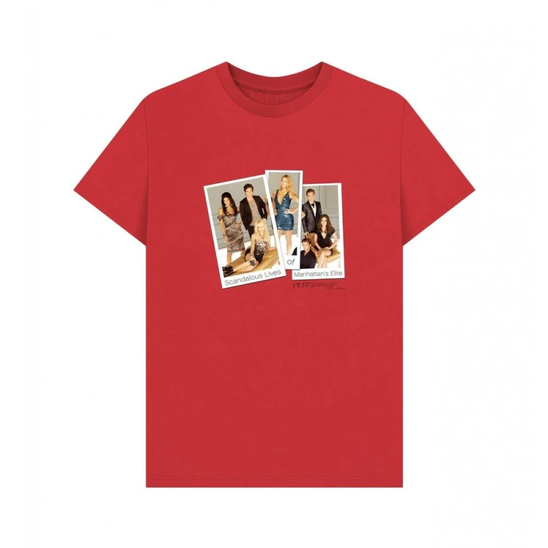 Image of Gossip Girl Mens Manhattans Elite Graphic T-Shirt in Red Size: Small Red Male S