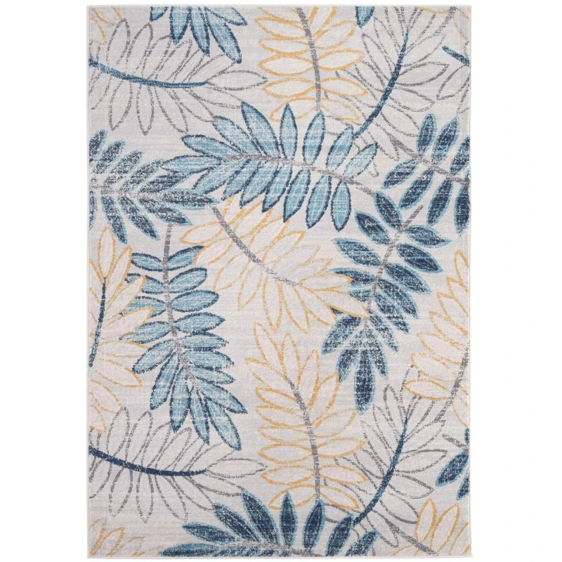 Image of THE RUGS Marrakech Multicolour Leaf Large Area Rug & Runner Living Room 450 Size: 200cm x 290cm Multicolor Unisex 200cm x 290 cm