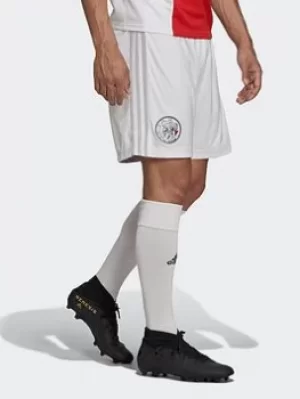 Image of adidas Ajax Amsterdam 21/22 Home Shorts, White/Grey, Size S, Men
