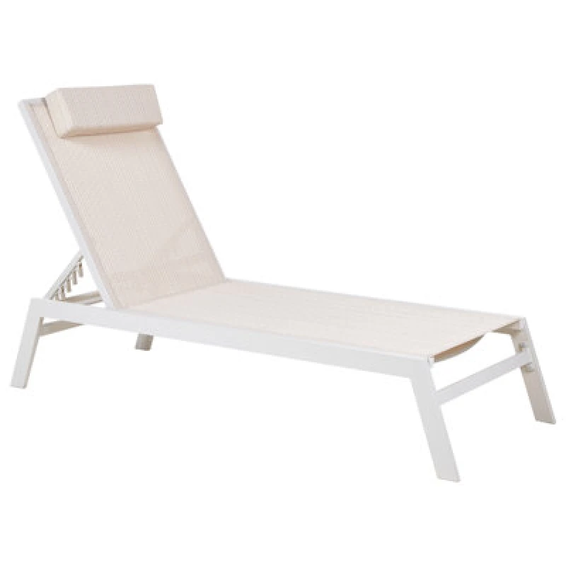 Image of Beliani Sun Lounger Catania Reclining Metal Beige