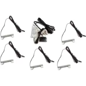 Image of Glass Clips LED Light Set Metal 66mm Cupboard Lighting Kit - Light Colour Warm White - Lights 5