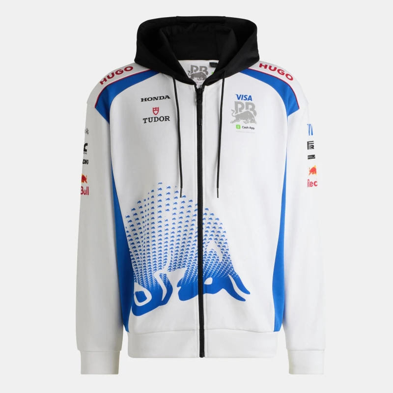 Image of Hugo Visa Cash App Red Bull F1 2025 Fleece Top Mens White male X Small
