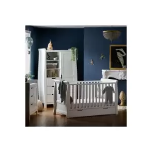 Image of Stamford White Sleigh 3 Piece Nursery Furniture Set- Obaby
