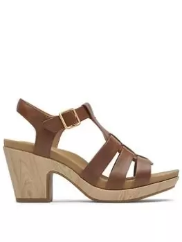 Image of Rockport Vivianne Woven Tan Leather, Brown, Size 3, Women