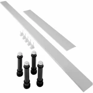 Image of Mira Flight Shower Tray Panel Riser Kit Feet Low Square Easy Plumb White 760mm