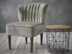 Image of LPD Bella Steel Grey Velvet Upholstered Fabric Accent Chair