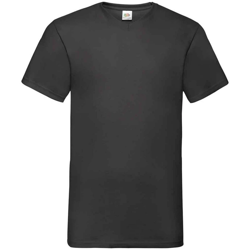 Image of Fruit Of The Loom Fruit of the Loom Men Value V Neck T-Shirt in Black Size: Small Black S Male 5063527305619