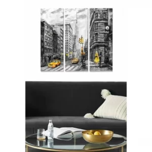 Image of MDF500504053 Multicolor Decorative MDF Painting (3 Pieces)