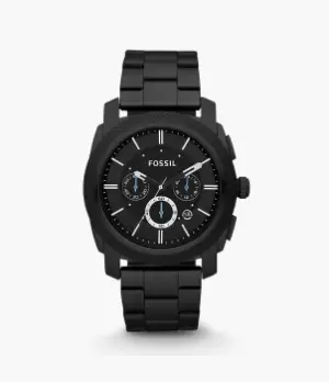 Image of Fossil Men Machine Chronograph Black Stainless Steel Watch