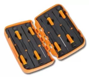 Image of Beta Tools 1257LP/S8 8pc Flat/Slotted Precision/Micro-Screwdriver Set 012570200