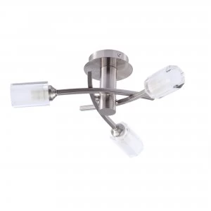 Image of Litecraft Octen 3Lt Nickel Ceiling Light
