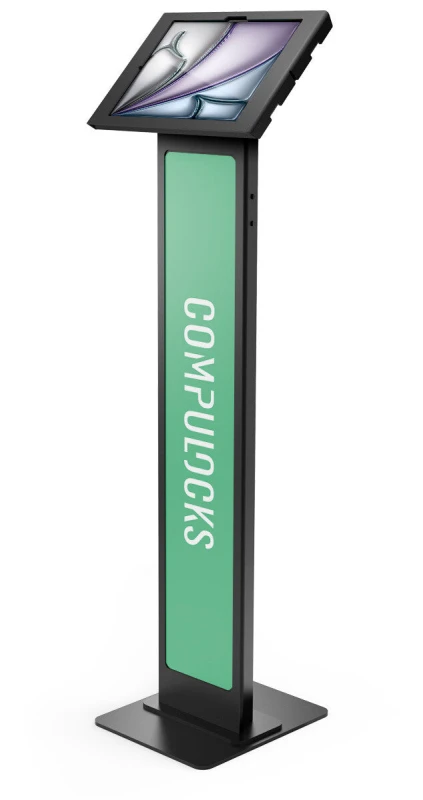Image of Compulocks Compulocks iPad Air M2 13" (2024), Apex Enclosure Brandable Floor Stand - Black 140B13APXB