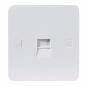 Image of KnightsBridge Pure 9mm 1G White Telephone Master Socket Flush Wall Switch
