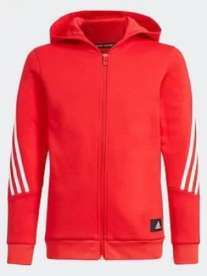 Image of adidas Future Icons 3-stripes Full-zip Hoodie, Red/White, Size 11-12 Years