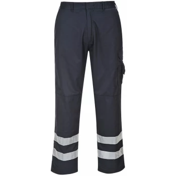 Image of S917 - Navy Sz XXL Regular Leg Iona Safety Combat Work Trousers HI-Vis - Portwest