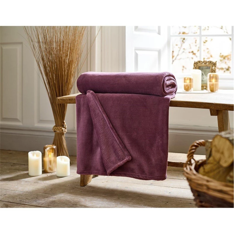 Image of Deyongs Deyongs Snuggle Touch Super Soft Solid Colour Fleece Throw in Magenta Size: 140cm x 180cm Magenta 140cm x 180cm Unisex 5054990142603