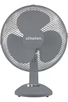 Image of Home & Office Electric 12" 3 Speed Electric Tilt Oscillating Worktop Desk Table Air Cooling Fan in GREY