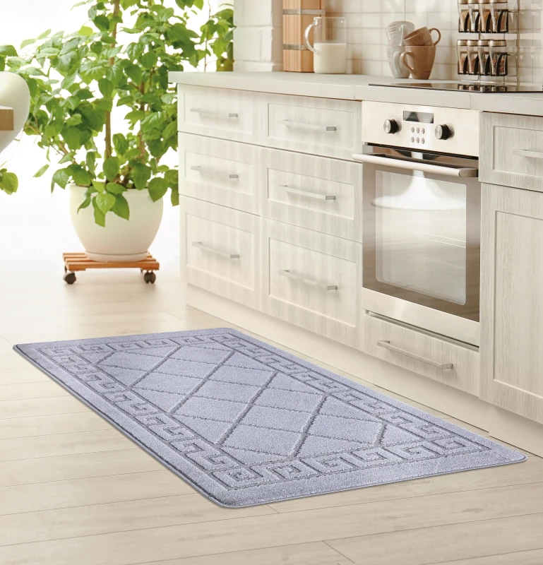 Image of Smart Living Smart Living Tribela Heavy Duty Machine Washable Hallway Kitchen Non Slip Door Mat in Dark Grey Size: 80cm x 300cm Dark Grey 80cm x 300