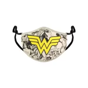 Image of Wonder Woman Face Mask Comic Logo
