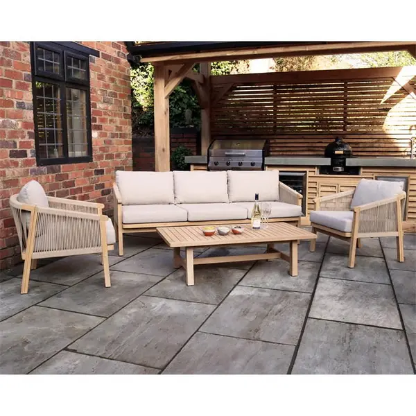 Image of Royalcraft Roma 5 Seater Triple Lounge Sofa set - Beige One Size