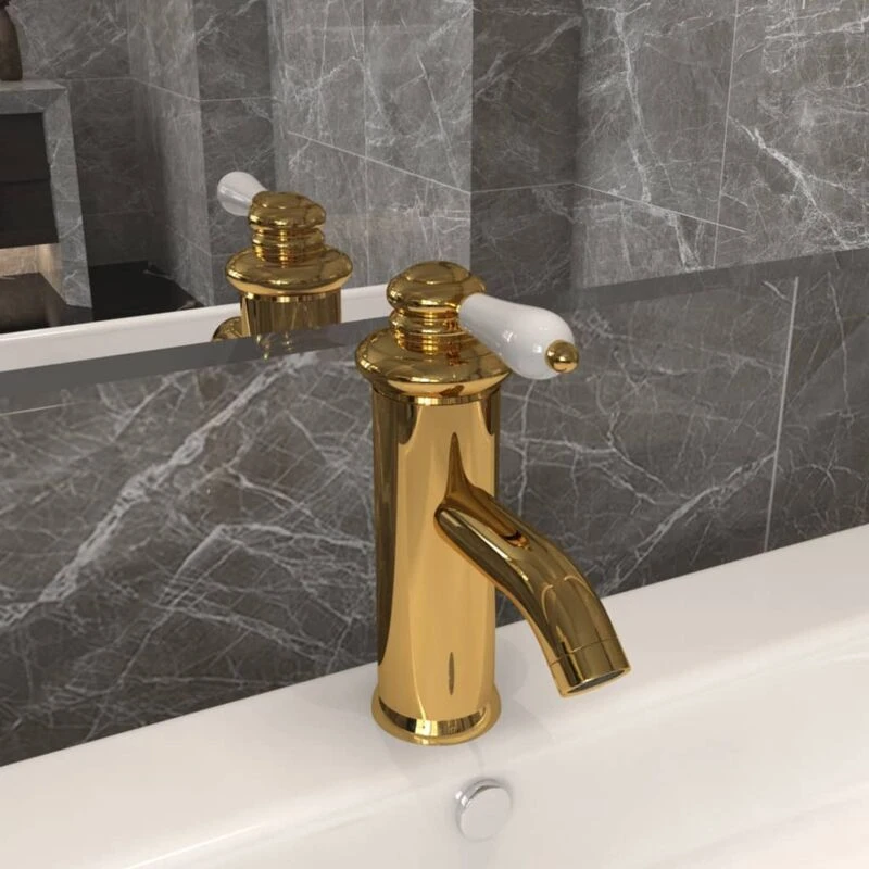 Image of VIDAXL Bathroom Basin Faucet Gold 130x180 mm Vidaxl 8720286204627