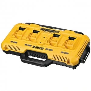 Image of DEWALT DCB104 18v XR Cordless Four Port Li-ion Fast Battery Charger 110v