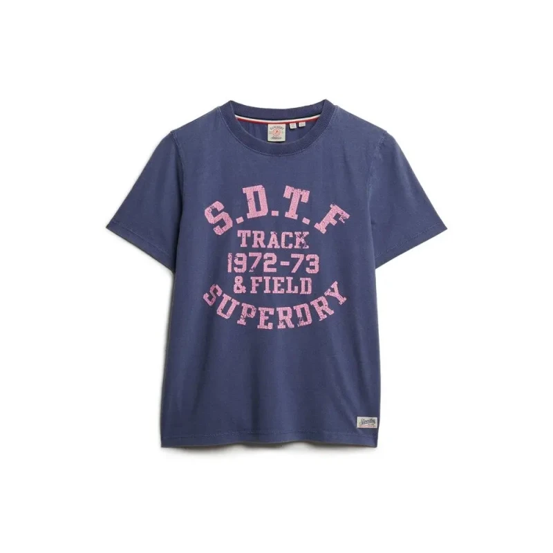 Image of Superdry Womens T-Shirt Superdry Vintage Prep Bleu Female XS