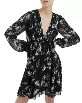 Image of The Kooples Ghost Flowers Pleated Dress