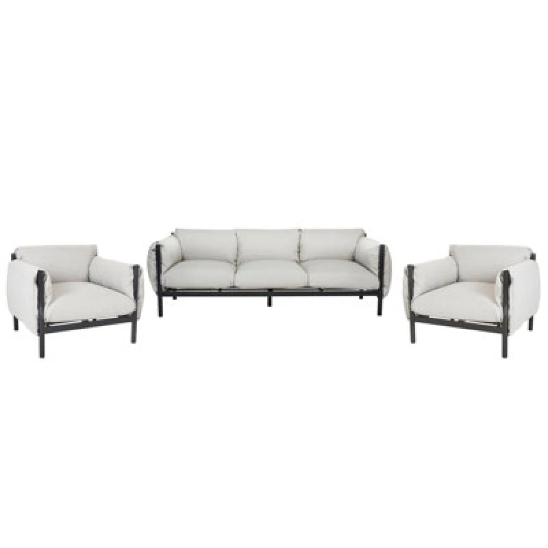 Image of Beliani Garden Sofa Set 5 Seater Esperia Metal Grey