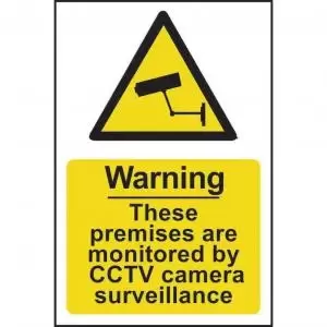 Image of Self ad. semi-rigid PVC Warning These Premises Are Monitored By CCTV