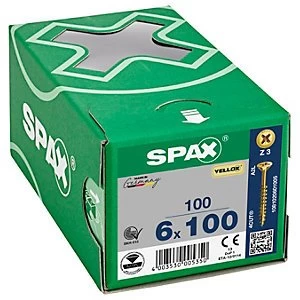 Image of Spax Pz Countersunk Yellox Screws - 6x100mm Pack Of 100