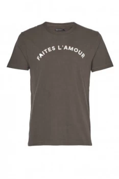 Image of Mens French Connection Faites LAmour T Shirt Brown