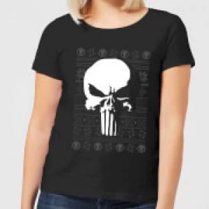 Image of Marvel Punisher Womens Christmas T-Shirt - Black