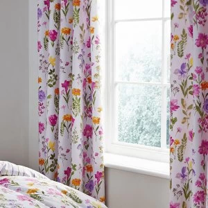 Image of Catherine Lansfield Floral Meadow Eyelet Curtains - Floral Print