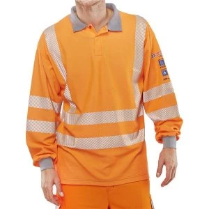 Image of Click Arc Flash Polo Shirt Hi Vis GORT Fire Retardant M Orange Ref