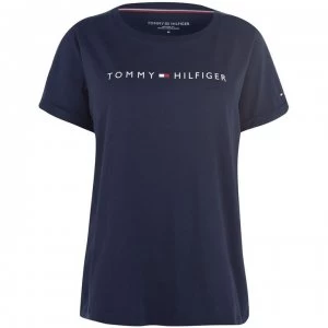 Image of Tommy Bodywear Short Sleeve Small Logo Top - Navy Blazer 416