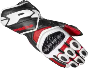 Image of Spidi Carbo 7 Motorcycle Gloves, black-white-red Size M black-white-red, Size M