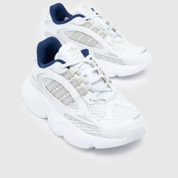 Image of adidas white ozmillen Junior trainers White UK 2 (EU 34)