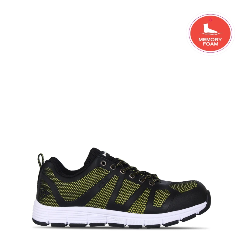 Image of Dunlop Reno Steel Toe Cap Shoes Mens Black/Fluro male 7 (41)
