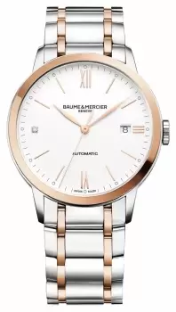 Image of Baume & Mercier M0A10456 Classima Rose-Gold and Silver Watch