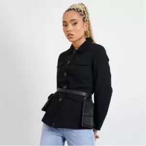 Image of I Saw It First Utility Woven Shacket - Black