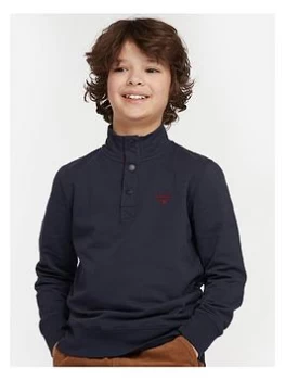 Image of Barbour Boys Half Snap Sweat Top - Navy, Size 12-13 Years