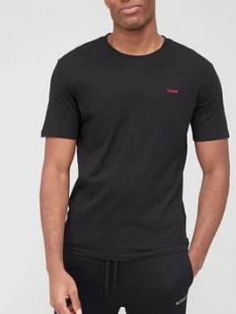 Image of Hugo Boss Embroidered Reverse Logo T-Shirt Black Size M Men