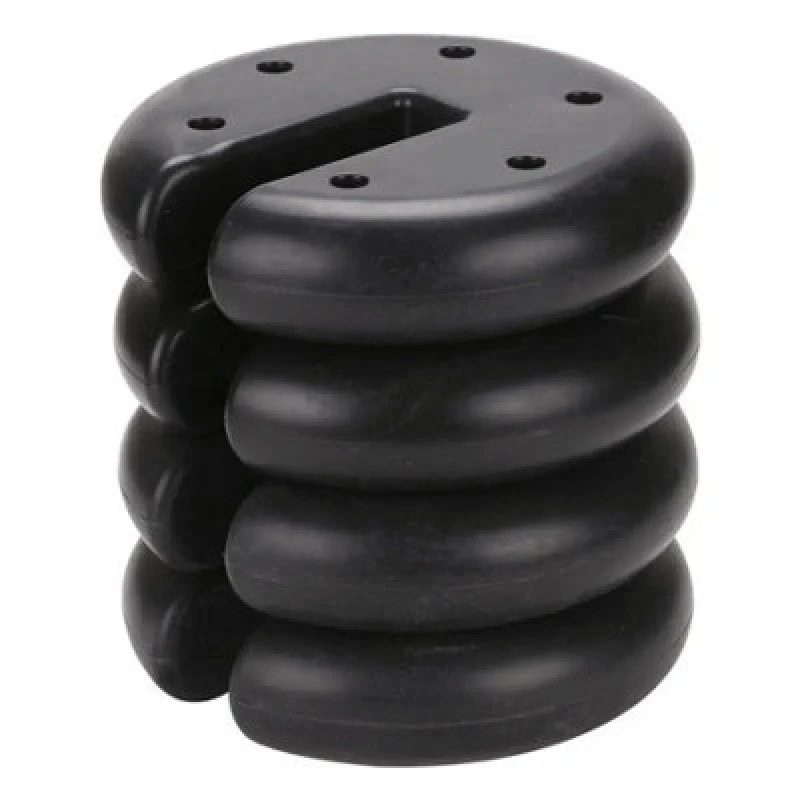 Image of Home Source Boulder Gazebo Weight Set Of 4 Black Rounded Pe Material Filled Cement Waterproof