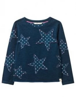 Image of White Stuff Girls Star Applique Sweatshirt - Indigo