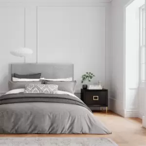 Image of Bedeck of Belfast Kayah Woven Check Cotton Duvet Cover - Grey