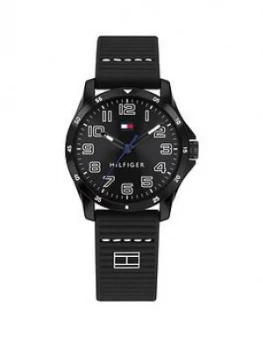 Image of Tommy Hilfiger Black Dial Black Silicone Strap Childrens Watch